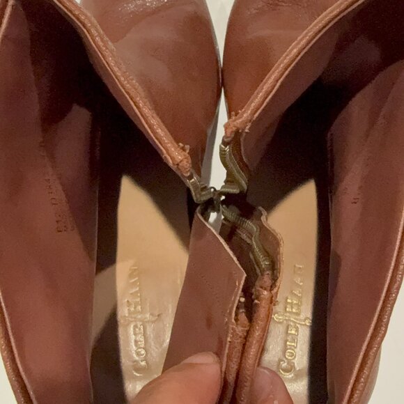 Cole Haan Nike Air Cassidy Brown Leather Boots Booties Cognac 8.5 - Picture 11 of 14